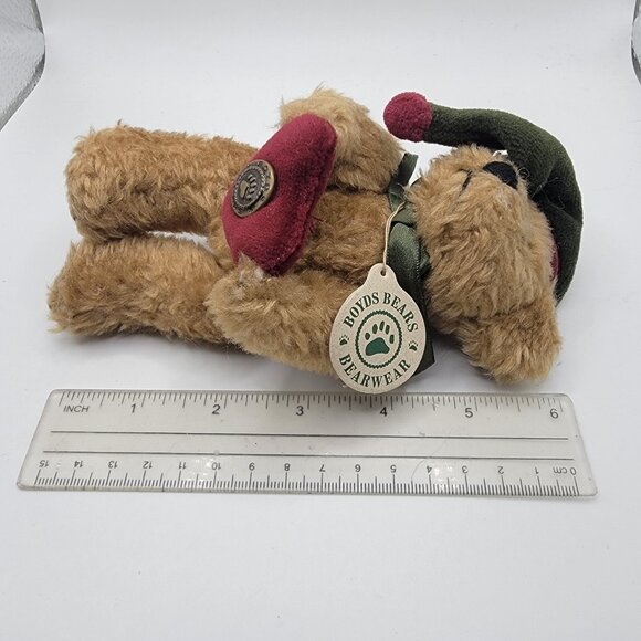 NWT Vintage 90s Boyds Bears Small Bear with Stocking Hat & Heart Christmas NEW - Picture 3 of 4